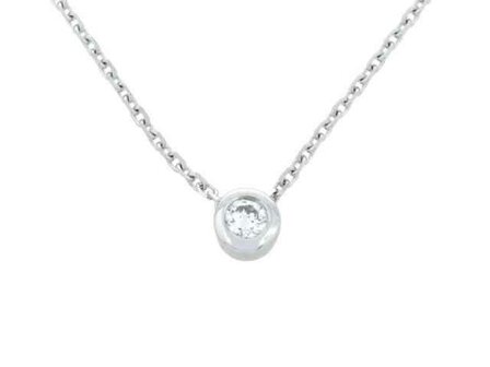 Chaine avec pendentif - Or blanc 18 cts | K-Collection