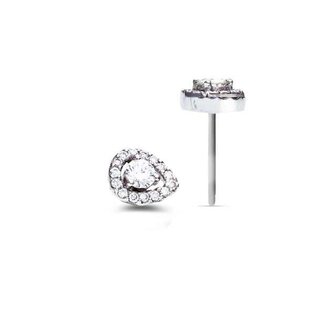 Boucles d&#039;oreilles - Or blanc 18 cts | Chaine