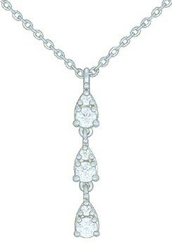 Chaine avec pendentif - Or blanc 18 cts | K-Collection