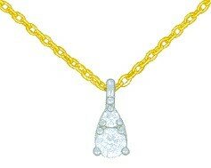 Chaine avec pendentif - Or jaune 18 cts | K-Collection