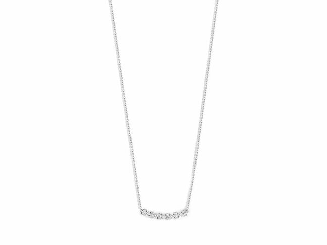 Chaine avec pendentif - Or blanc 18 cts | Brillant